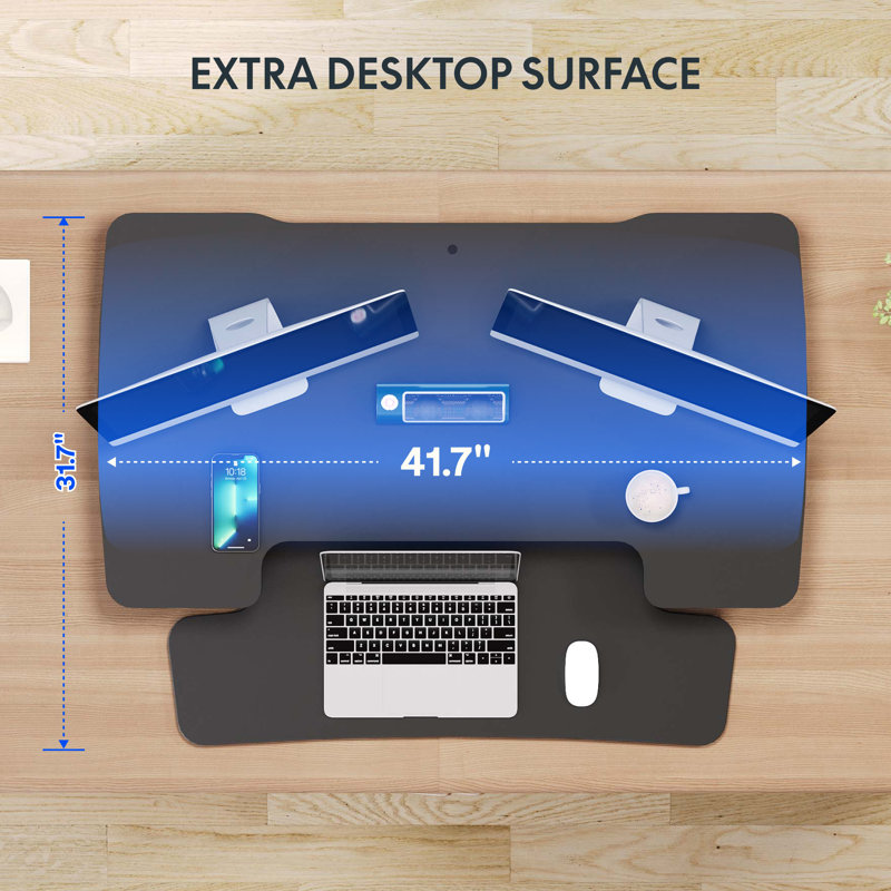 Adjustable Stand Up Desk Converter, Quick Sit To Stand, 42''