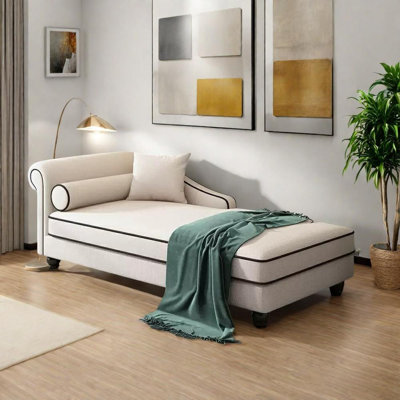 Comfortable solid wood cotton linen chair