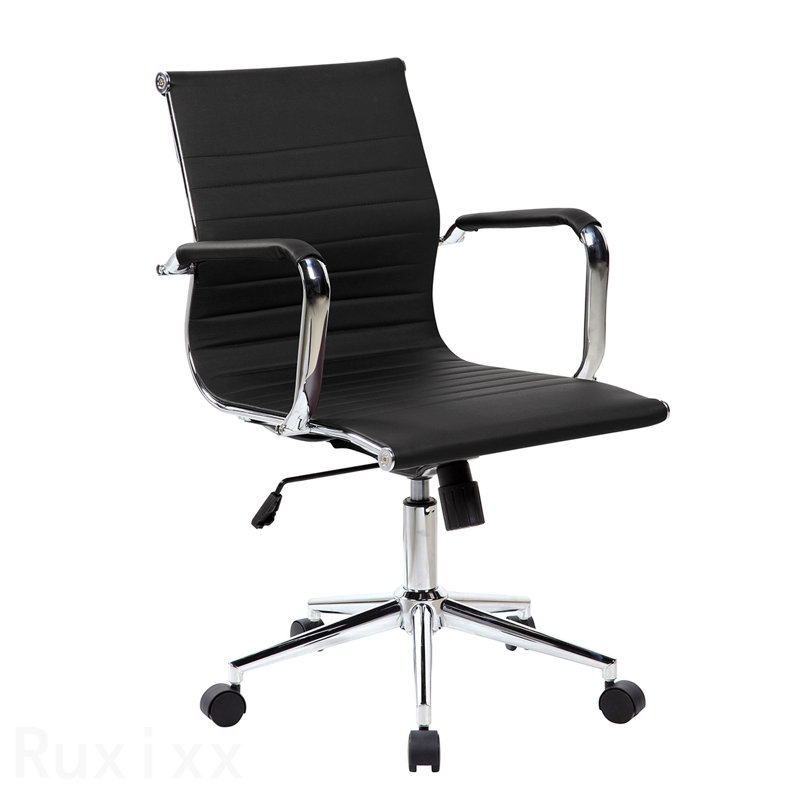 Black Modern Medium Back Executive Office Chair