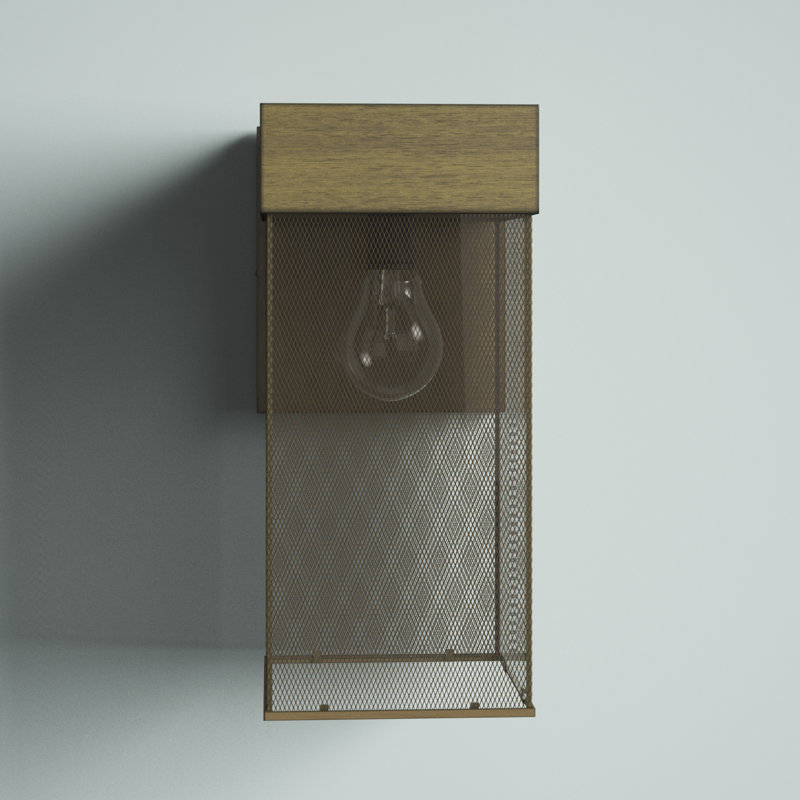 13.25"H Meagan Brown Brushed Metal Farmhouse Outdoor Wall Sconce