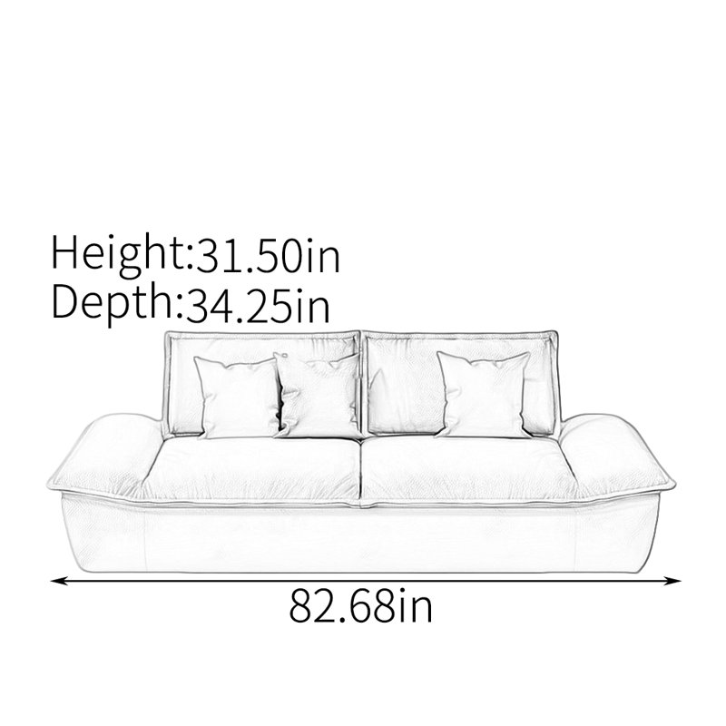 Henka, 3, H 31,5 po x l 82,68 po x P 34,25 po, Beige