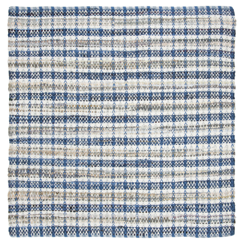 Bester Hand Woven Cotton Ikat Rug, Square 6'