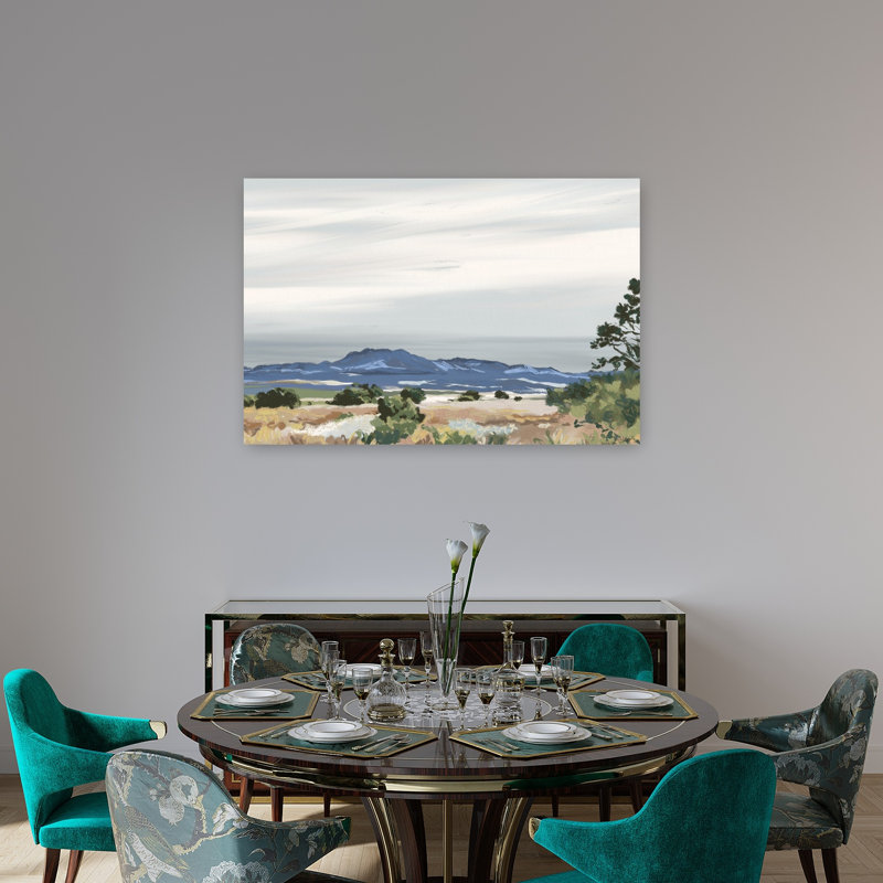 Vast Desert Mountains Peaceful Serene Tranquil Landscape Mountain Wall Art Print 1 Piece Wrapped Canvas Wall Art