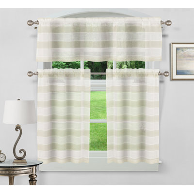 Sosa Striped Tailored Kitchen Curtain
