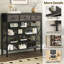 37.6 in. H 20-Pair 5-Tier Charcoal and Black Metal Shoe Rack