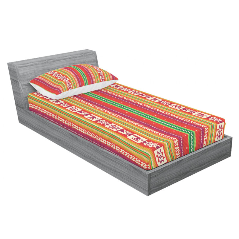 Microfiber Striped Sheet Set, Twin Sheet Set with Fitted Sheet, Striped 1