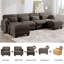 Canapé modulaire modulaire en U en chenille de 130 po avec 4 repose-pieds modulaires de 130 po-558744427