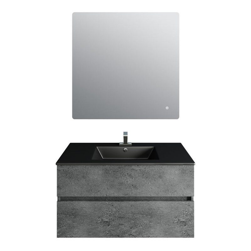 Ensemble de meuble-lavabo simple 36 po Ayita, Noir