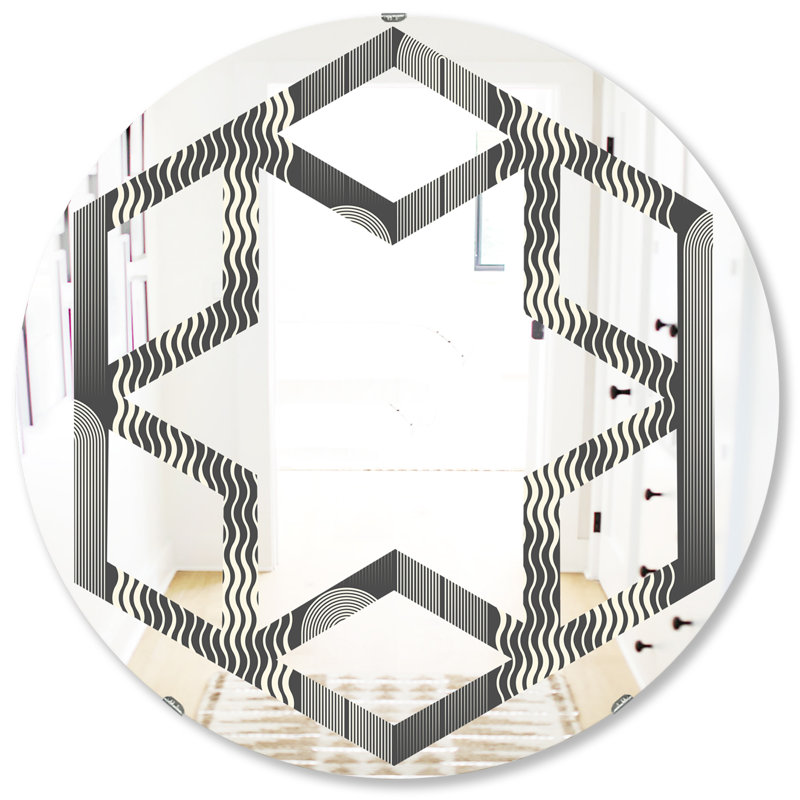 Miroir mural hexagonal star minimal design ii modern, 31,5 po x 31,5 po