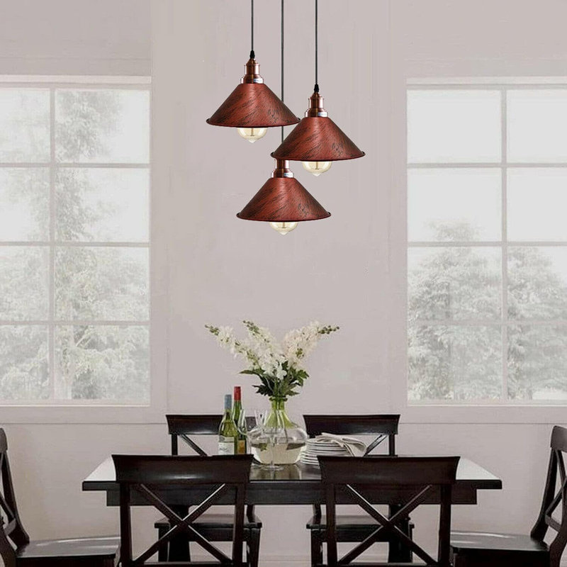 Remi 3 - Light Cluster Pendant, Rustic Red