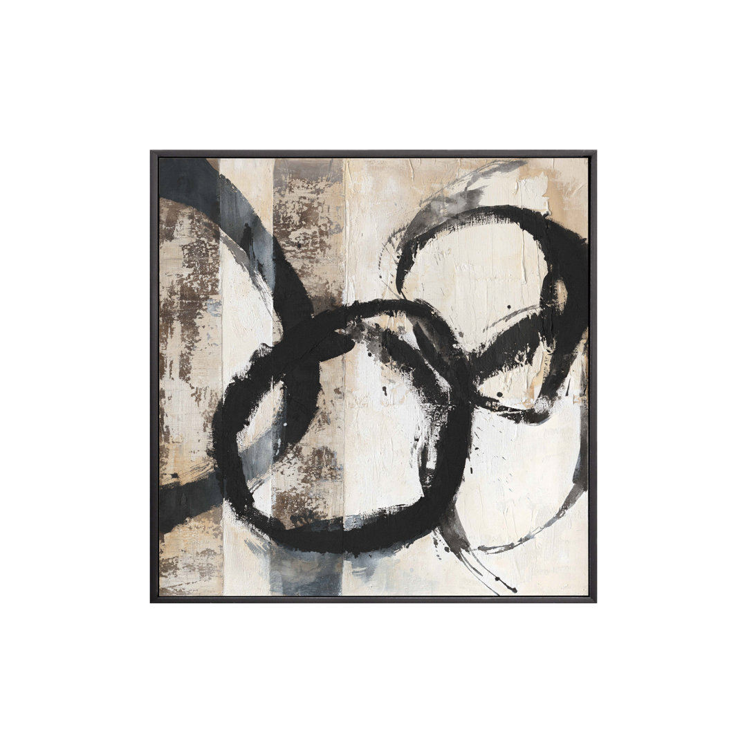 ABSTRACT 100% HAND PAINTED CANVA 120x5x120 CM - Floater Frame Painting on Canvas