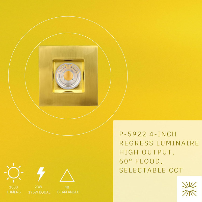 Ensemble d'éclairage encastré standard 4 po à température de couleur réglable 23 watts à intensité variable et homologué IC