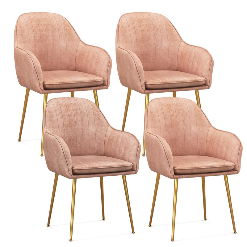 Fauteuil en velours l 23,5 po Hassania, Rose