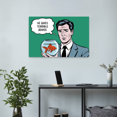 Art rétro, poisson rouge, poisson rouge