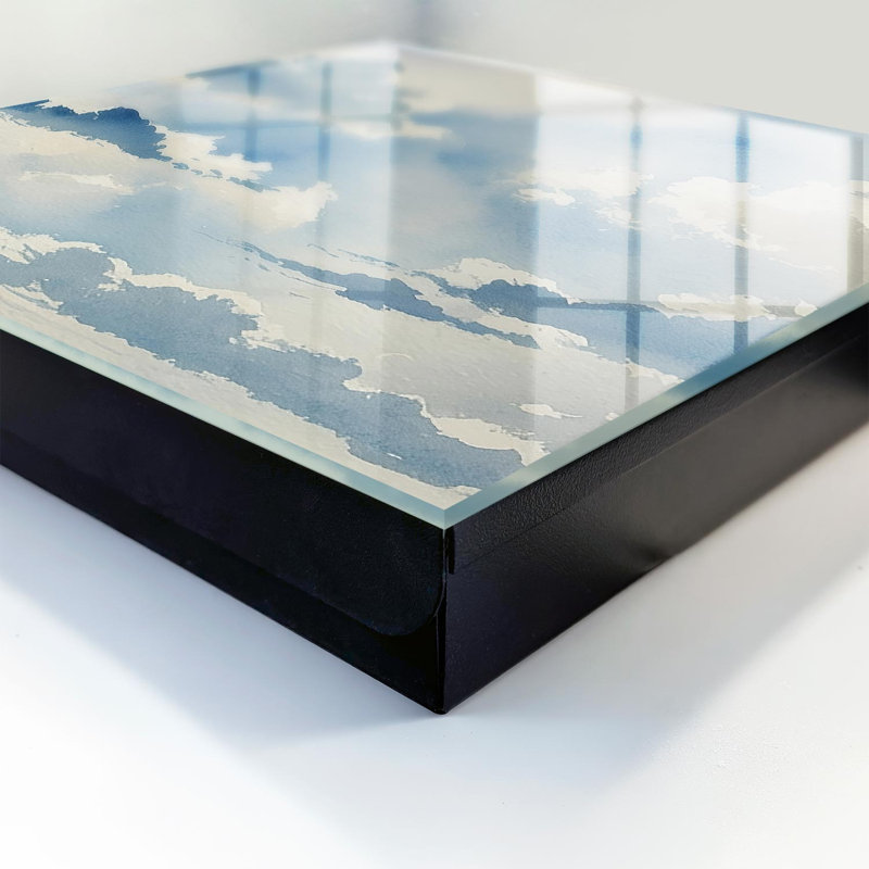 Key cabinet for home, Opens to the right, 30x30x5, White, A vast sky with clouds in shades of blue, 