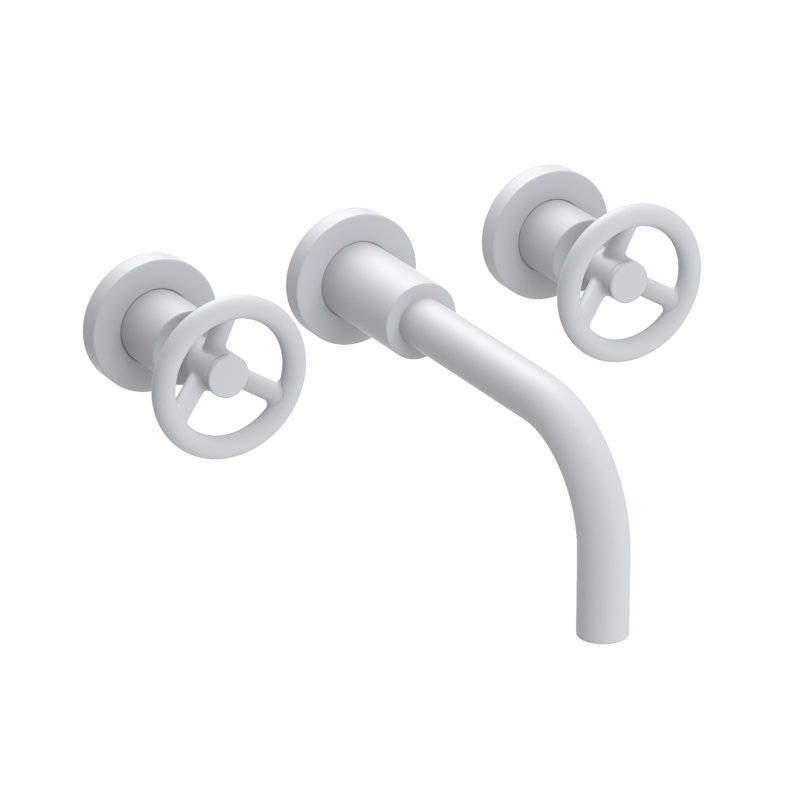 Slater Wall Mount Bathroom Faucet, Matte White