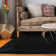 Cozy Faux Rabbit Fur Area Rug Machine Washable Rug in Black