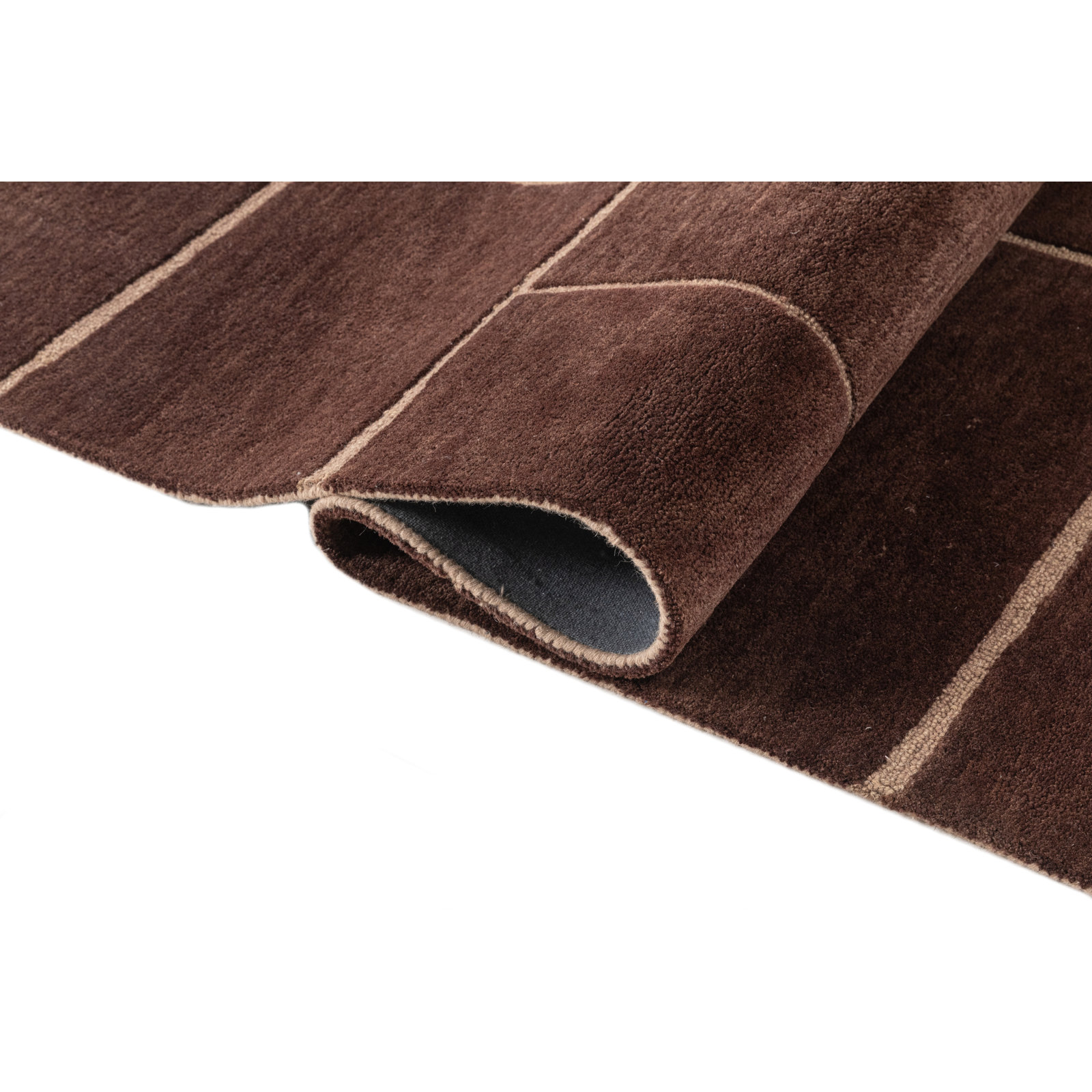 Hand-Tufted Wool Rug, 2'6x8', Dark Brown