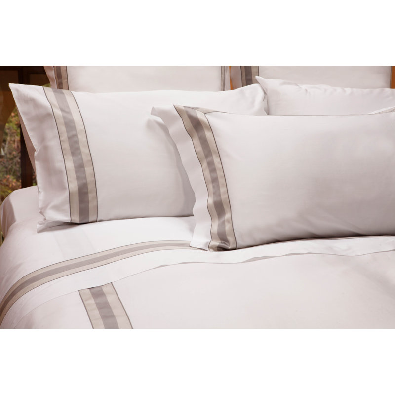 Dimora Flat Sheet, King Flat Sheet, White/Silver Moon