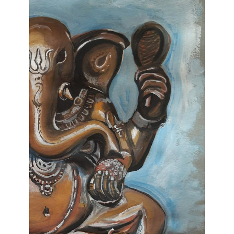 «Watercolor Lord Ganesha», peinture sur papier par Priya Ghosh - art mural divinité de bon augure