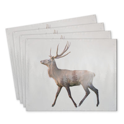 Deer and Forest Polyester Placemats Set of 4 | Home Decor