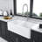 White Farmhouse Sink - 33 Inch Kitchen Sink Apron Front Double Bowl 50/50 White Ceramic Kitchen Farm Sink