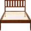 Lit plateforme simple en bois avec tête de lit et support à lattes en noyer massif - Tête de lit en noyer facile à assembler, pour