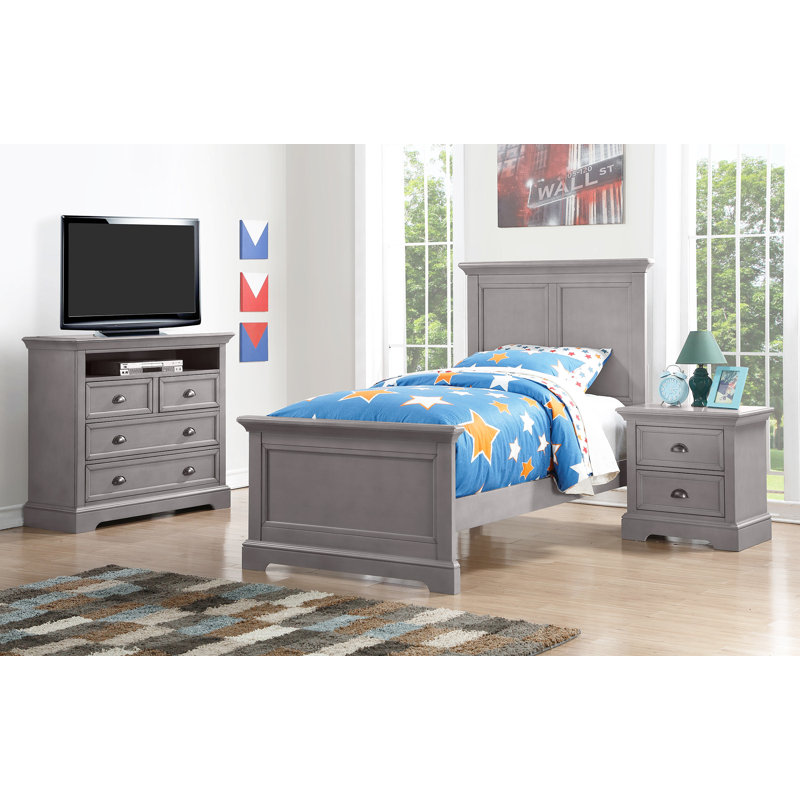 Huey Standard Bed, Twin, Gray