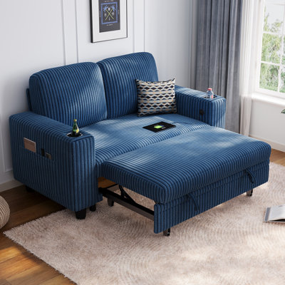  Causeuse-lit escamotable avec chargement USB et porte-gobelets Sherry