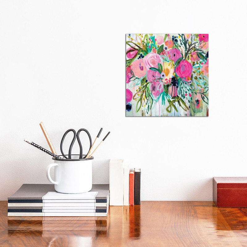 Rose Burst by Carrie Schmitt - Wrapped Canvas Painting, 30.48 cm H x 30.48 cm W