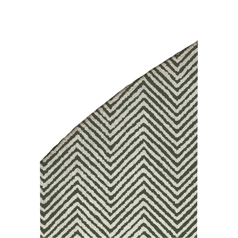 Chevron Groove Non-Slip Outdoor Rug, Round 5'
