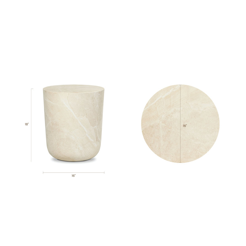 Labarre Concrete Side Table, Sandstone White