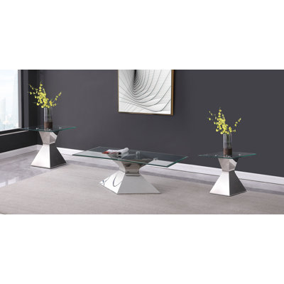 Schweitzer 3-Piece Rectangular Coffee And End Table Set Chrome