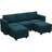 Alyciana U-Shaped Upholstered Sectional Couch Apartment Modular Sofa with Storage Ottoman-1246841944