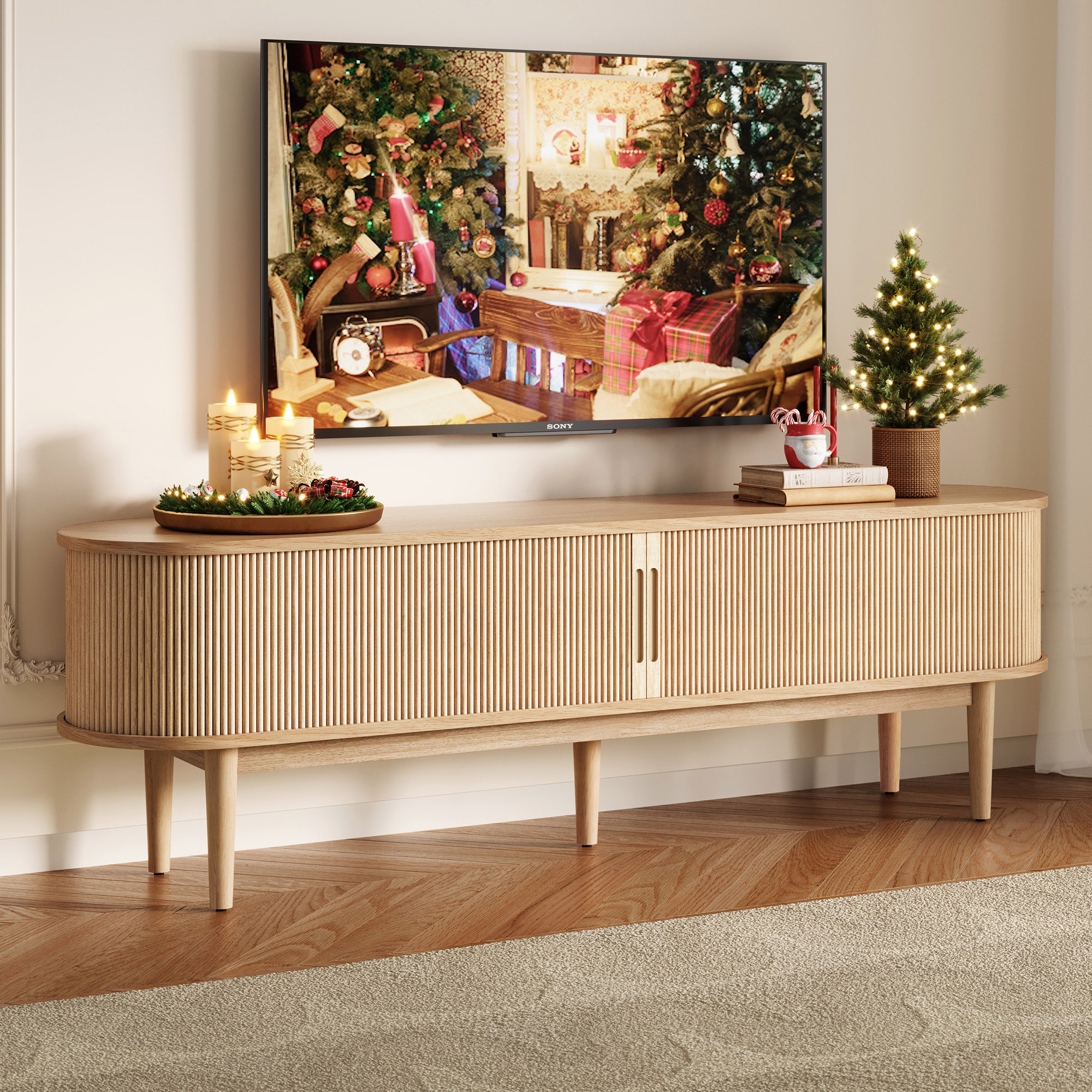 George Oliver Leathia TV Stand For Tvs Up To 75" & Reviews | Wayfair