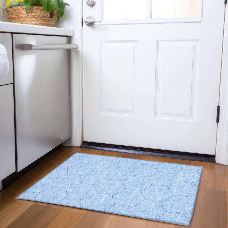 Premium Machine Washable Frome AMF987 Geometric Rug, Rectangle 1'8" x 2'6"