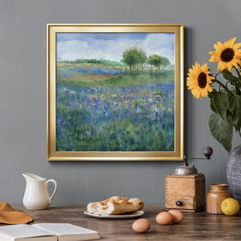 Rolling Hill - Reproduction d'art sur toile encadrée, H 17,5 po x l 17,5 po x P 1,5 po, Encadré de bois de noyer