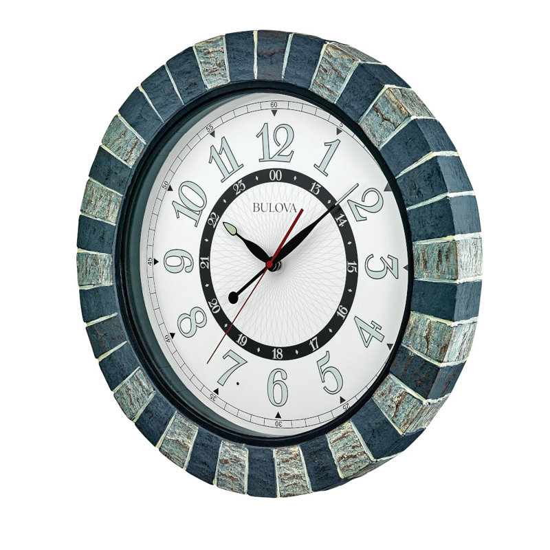 Garden Party Outdoor Wall Clock with LED Lighted Dial, C3392