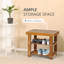 HOMCOM Acacia Wood Shoe Bench 3-Tier Shoe Rack Shelf 50 x 28 x 45 cm Teak