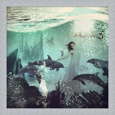The Sea Unicorn Lady By Paula Belle Flores, Framed Wall Art