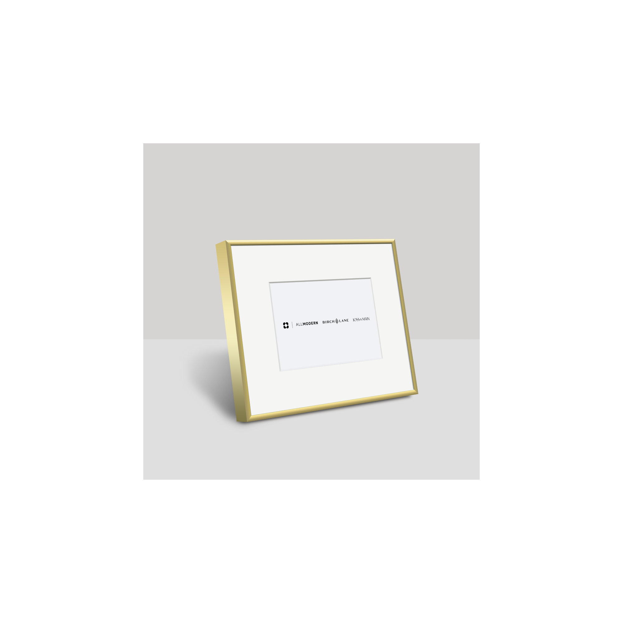 Feronia Metal Picture Frame with Mat, 6" x 4", Gold