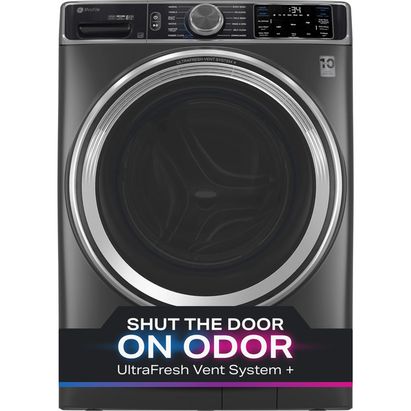GE Profile 5.5 Cu. Ft. Capacity Smart Front Load Energy Star Steam Washer With Ultrafresh Vent System Plus And Smart Wash And Rinse