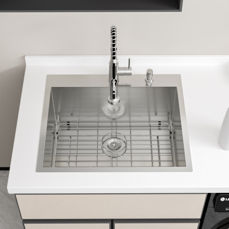 Évier de cuisine encastré en acier inoxydable de calibre 16 de 25 po x 22 po x 12 po Topmount