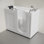 Baignoire de trempage à accès direct Aua 53 po x 27 po Aua en blanc lustré, ensemble de robinets, bonde, barres d'appui, oreiller inclus