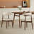 Modern Solid Wood Dining Chair With Upholstered Fabric Seat