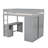 Wood Full Size Loft Bed With Wardrobes, Desk 2 Drawers & Cabinet In Gray - Space Saver Concept Efficient Element Product Innovation-1078157248