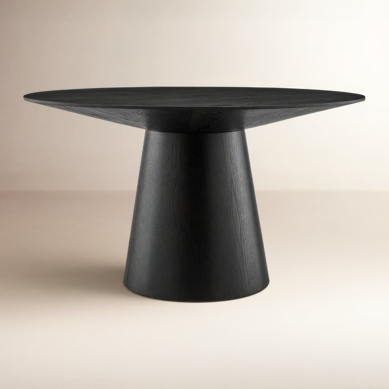 Table de salle à manger Adara, Noir mat, L 43,31 po x L 43,31 po