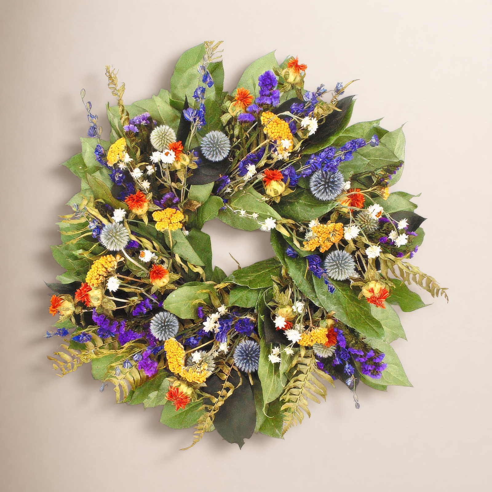 Handcrafted Dried Mixed Assortment Wreath, 30" H x 30" W x 6" D