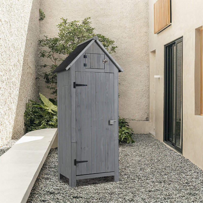 3 ft. W x 2 ft. D Vertical Tool Shed, Gray