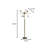 64" Brass Six Light LED Novelty Floor Lamp With White Glass Globe Shades